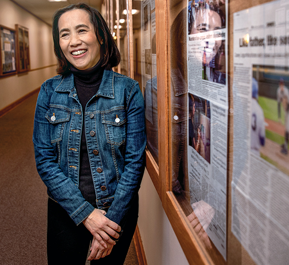 Kristin Deasy in front of the Great Wall of China